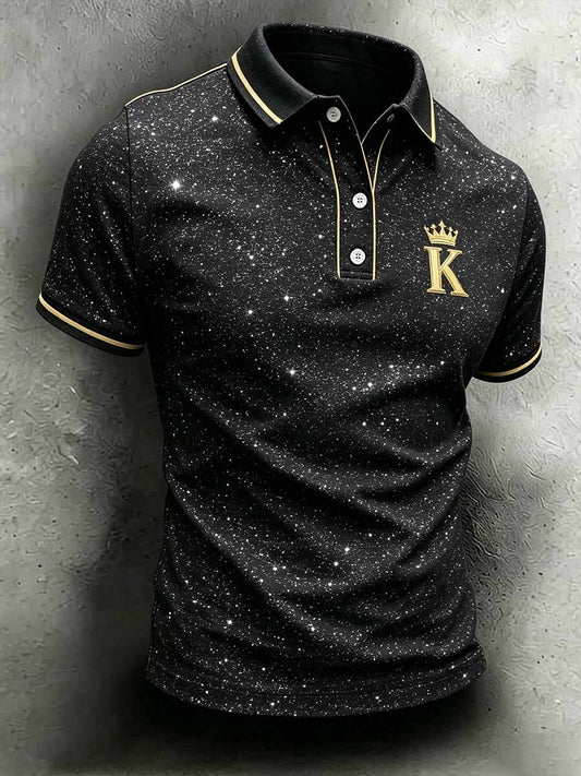 Men's Vintage Commemorative Printed Polo Shirt