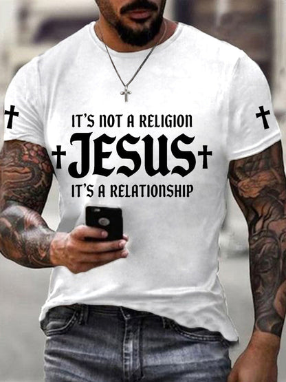 Men's It’s Not  A Religion It's A Relationship Print Tee