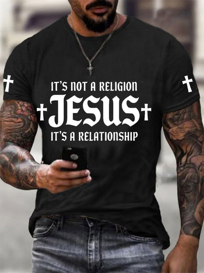 Men's It’s Not  A Religion It's A Relationship Print Tee
