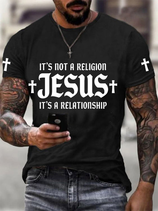 Men's It’s Not  A Religion It's A Relationship Print Tee