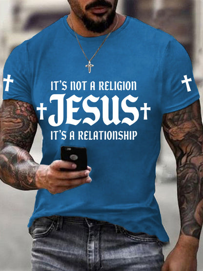 Men's It’s Not  A Religion It's A Relationship Print Tee