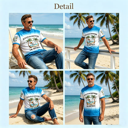 Men's Vacation Printed Vintage Fashion Loose Short Sleeve T-Shirt