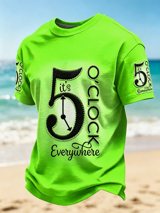 Men's Vacation Printed Vintage Fashion Loose Short Sleeve T-Shirt