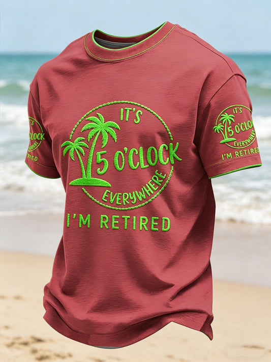 Men's Vacation Printed Vintage Fashion Loose Short Sleeve T-Shirt