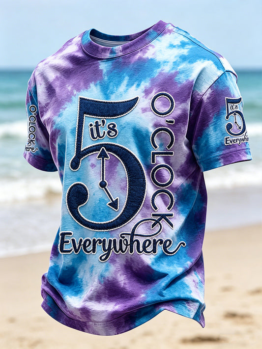 Men's Vacation Printed Vintage Fashion Loose Short Sleeve T-Shirt