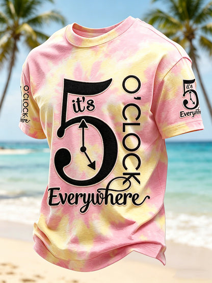 Men's Vacation Printed Vintage Fashion Loose Short Sleeve T-Shirt