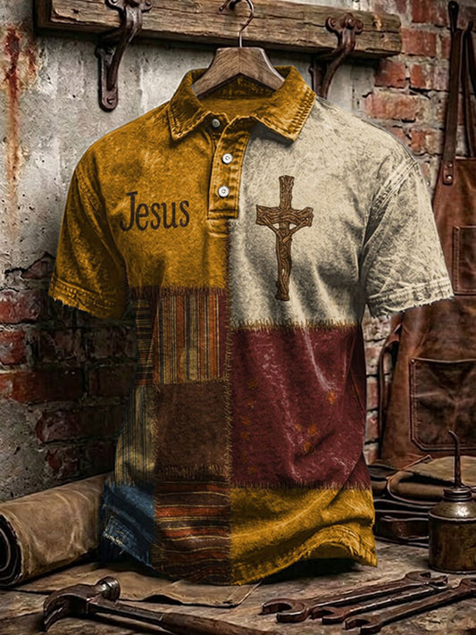 Men's Cross Print Casual Top