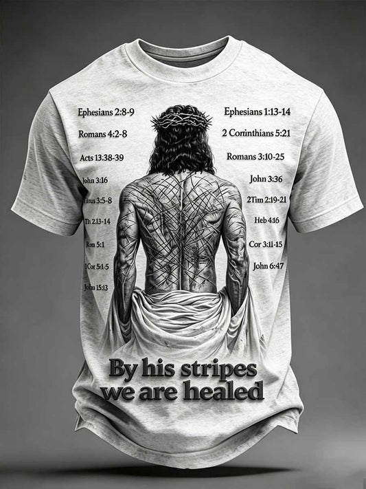 Men's Vintage Jesus Faith Print Casual T-Shirt