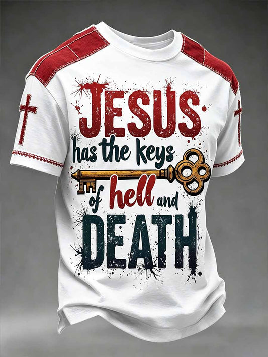 Men's Vintage Jesus Faith Print Casual T-Shirt