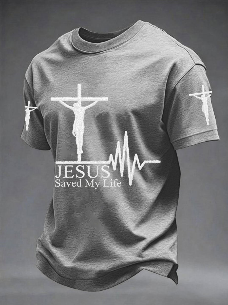 Men's Jesus Saved My Life Print Tee