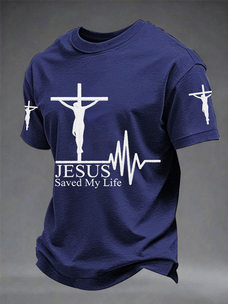 Men's Jesus Saved My Life Print Tee
