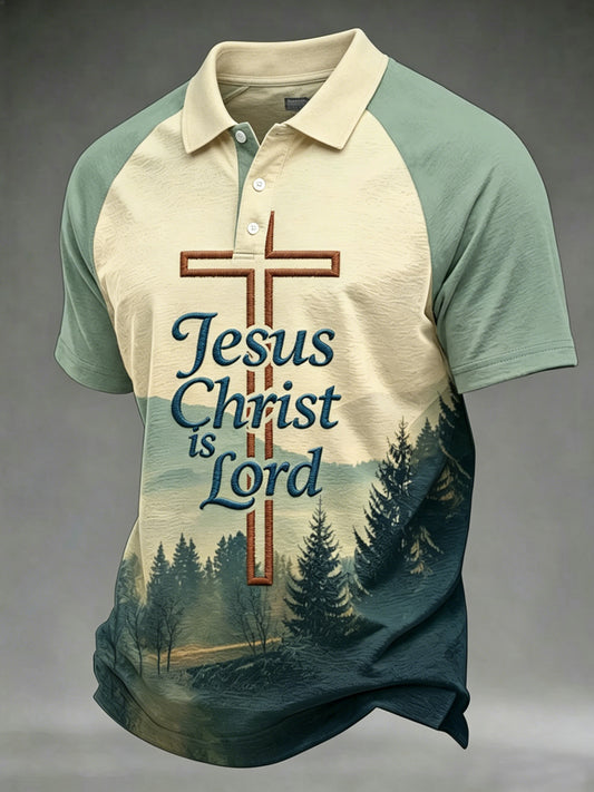 Men's Jesus Christ Is Lord Print Polo