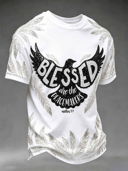 Men's Fashion Faith Pattern Print Casual T-Shirt