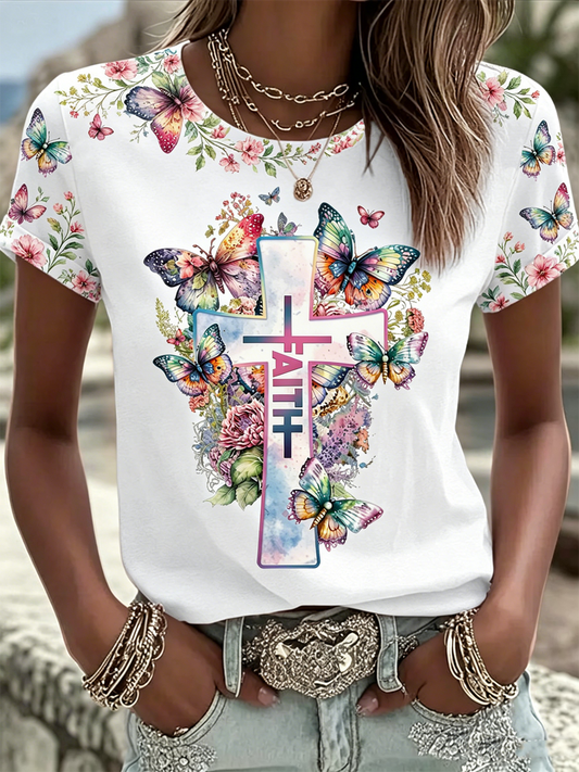 Women's Faith Cross short-sleeved T-shirt