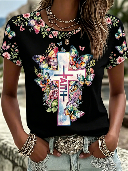 Women's Faith Cross short-sleeved T-shirt