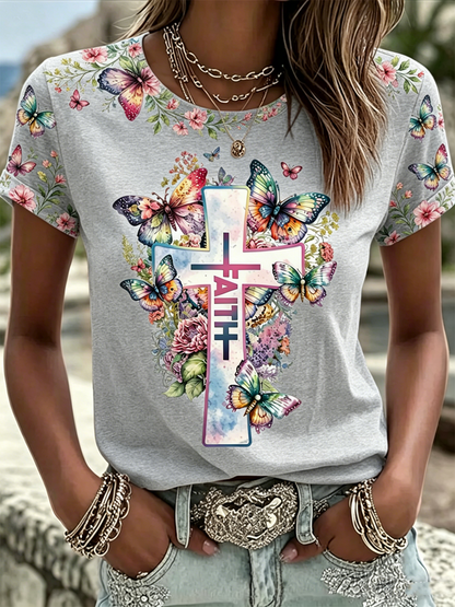 Women's Faith Cross short-sleeved T-shirt
