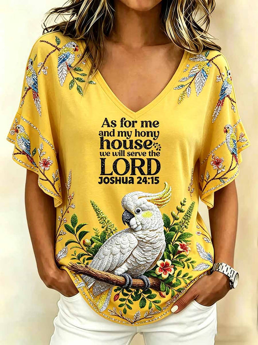 Women's Fashion Faith Pattern Print Casual T-Shirt