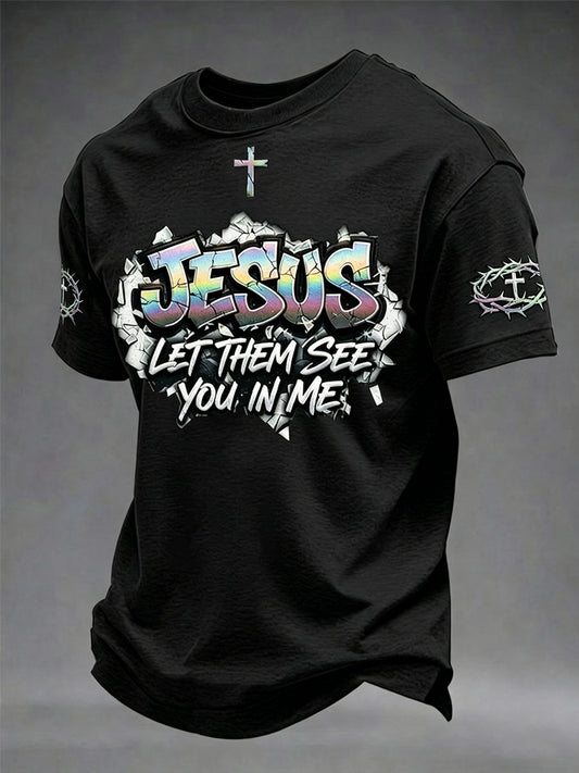 Men's Christian Jesus Cross Short Sleeve T-shirt