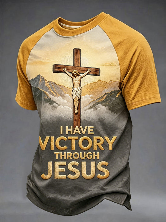 Men's I Have Victory Through Jesus Print Tee