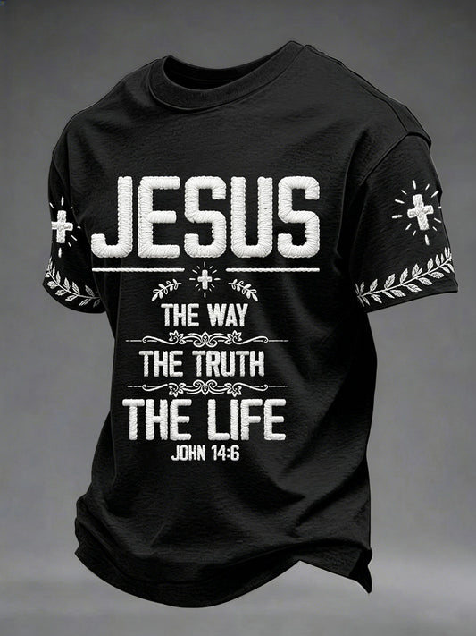 Men's Christian Jesus The Way The Truth The Life Print Tee