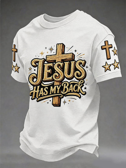 Men's Christian Jesus Has My Back Print Tee