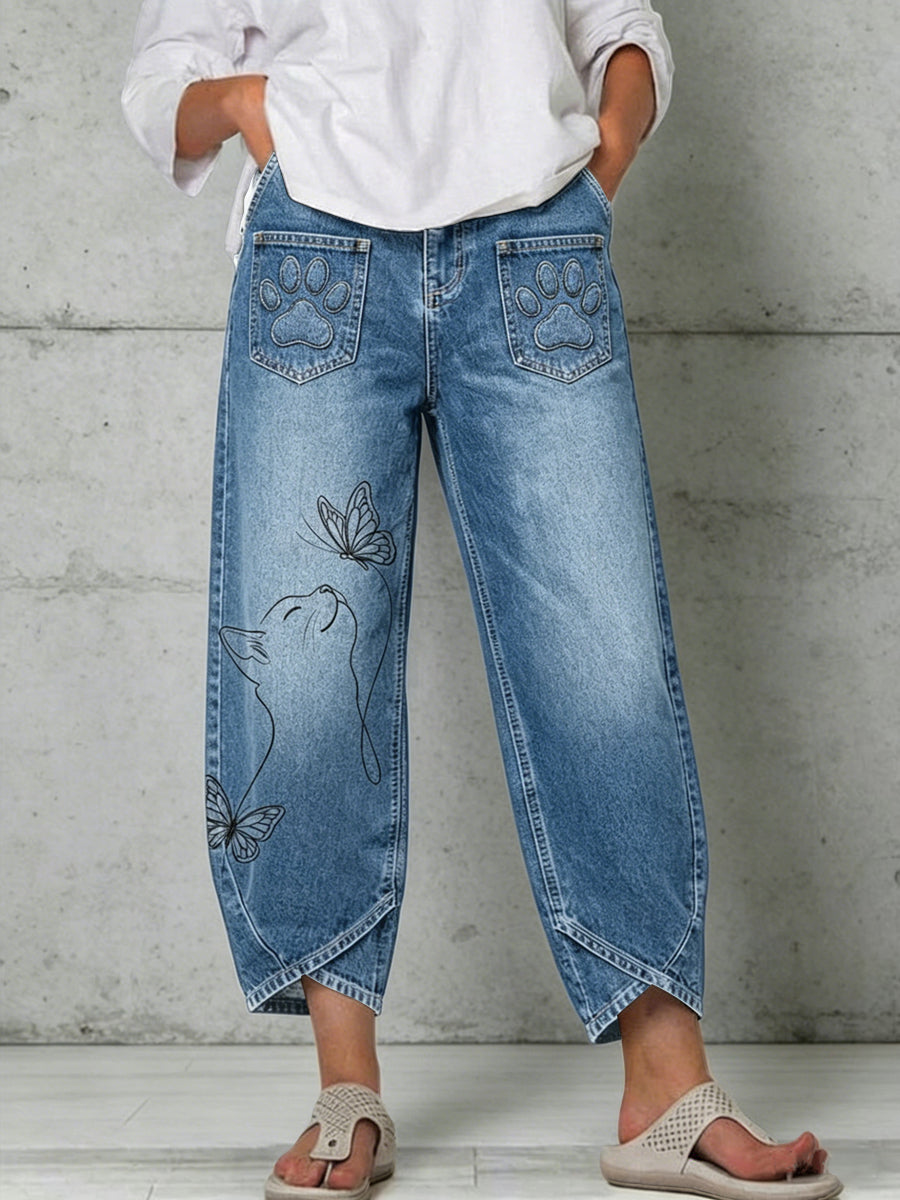 Women's Animal Art Print Trousers