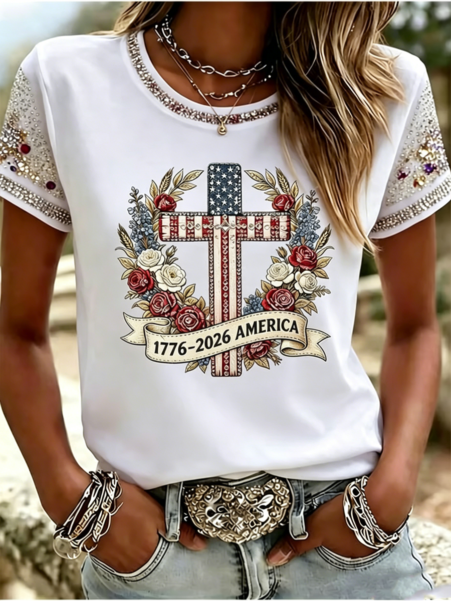 Women's AMERICA short-sleeved T-shirt