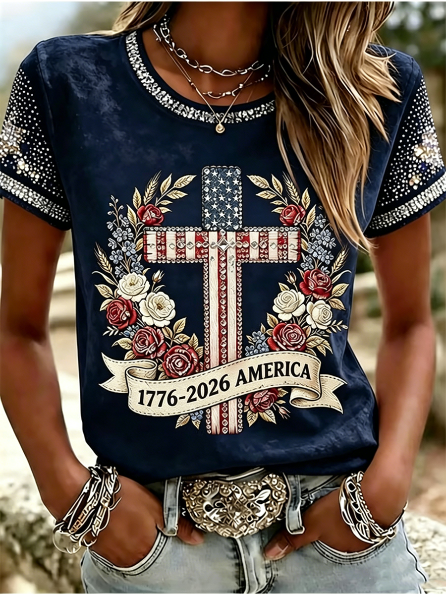 Women's AMERICA short-sleeved T-shirt