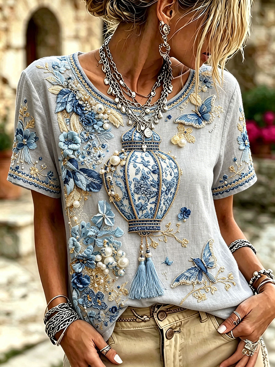 Women's Lantern Floral Print T-Shirts