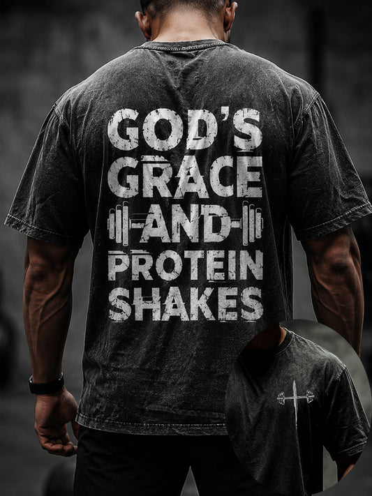 Men's Christian GYM Print Short Sleeves T-shirt