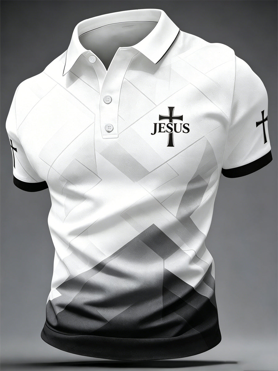 Men's JESUS Print Casual Top