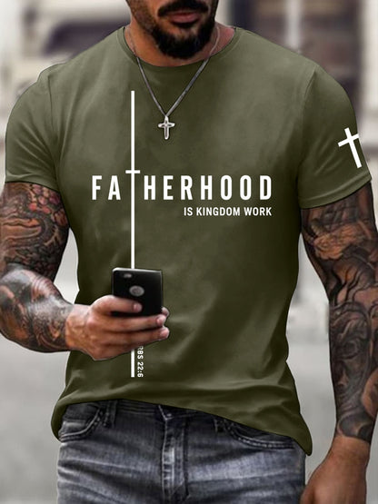 Men's Fatherhood is Kingdom Work Print T-Shirt