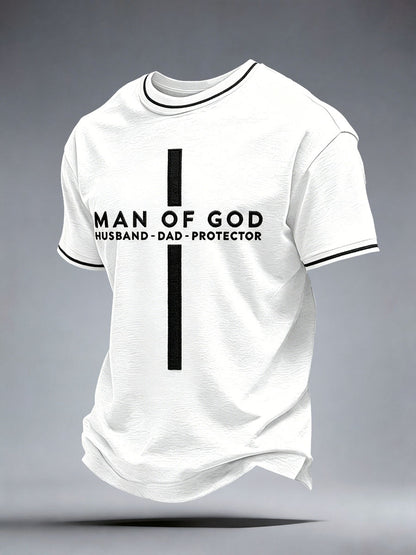 Men's Man Of God Husband Dad Protector T-Shirt
