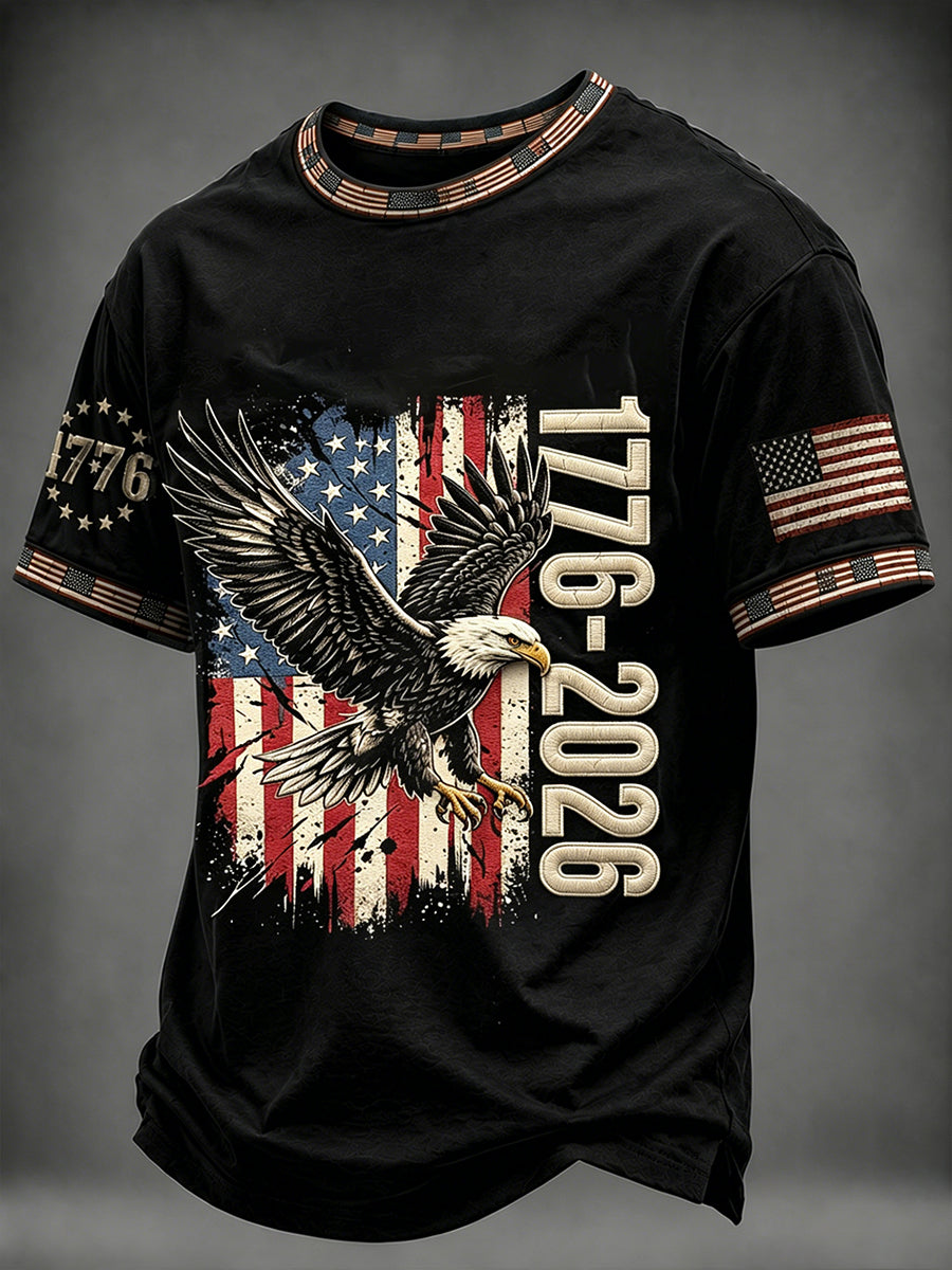 Men's Independence Day USA Flag Art Short Sleeve T-shirt