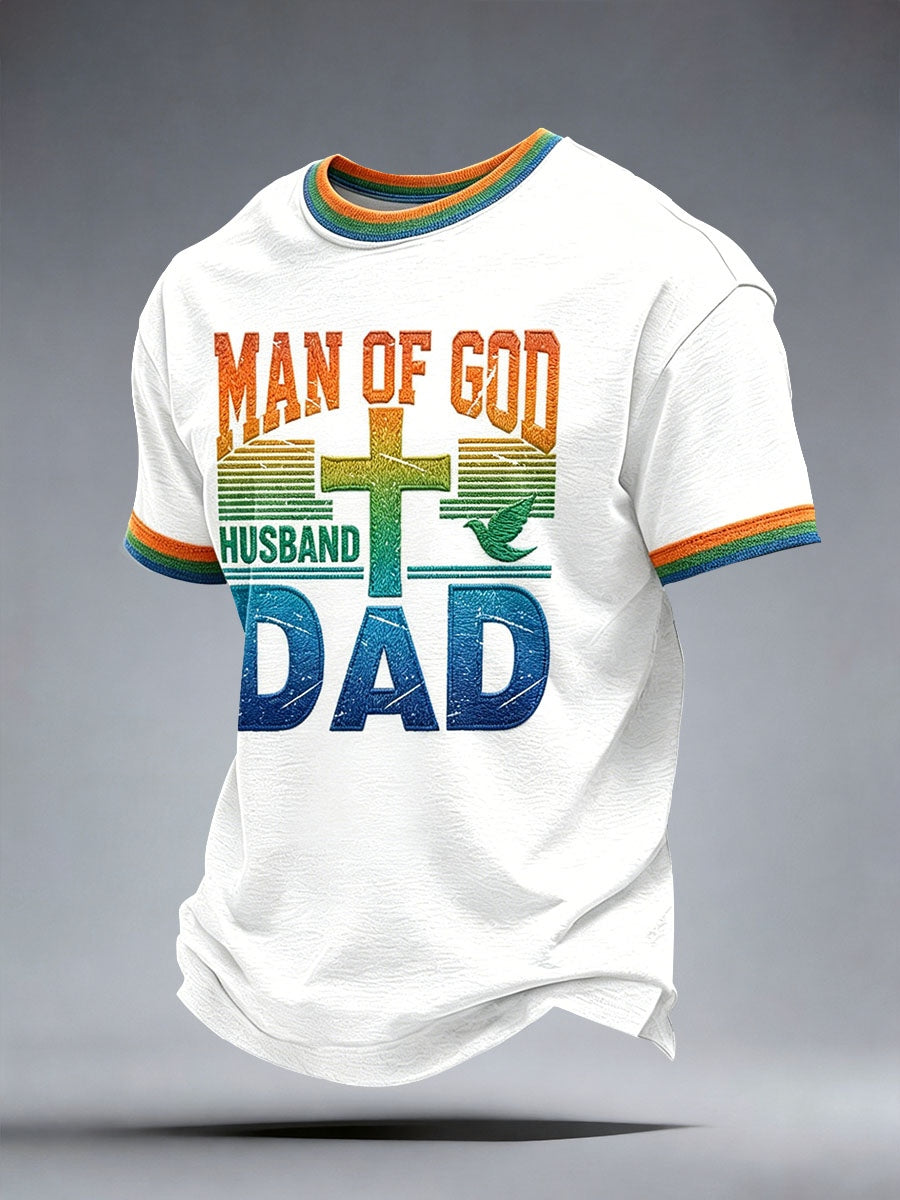 Men's Man Of God Husband Dad T-Shirt
