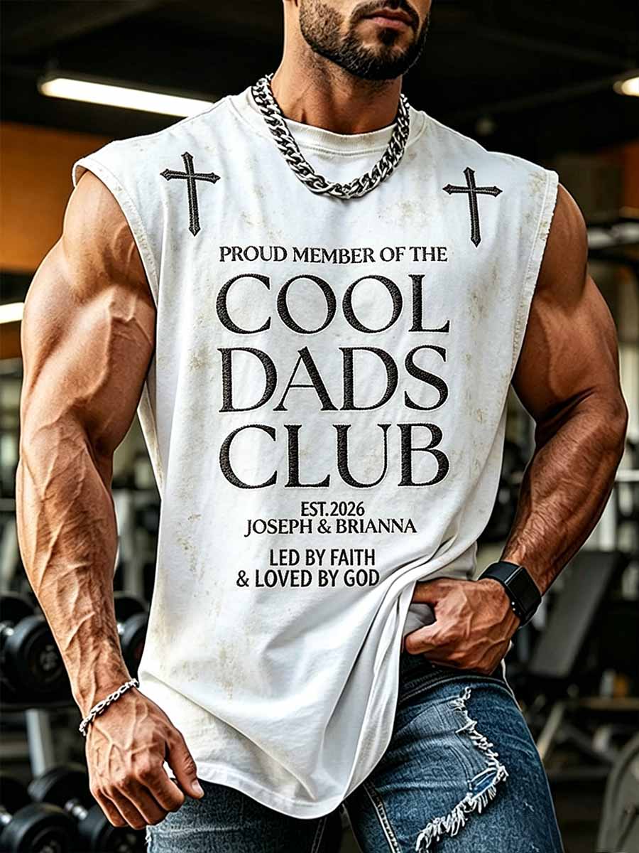 Men's Father's Day Faith Print Casual Tank Top
