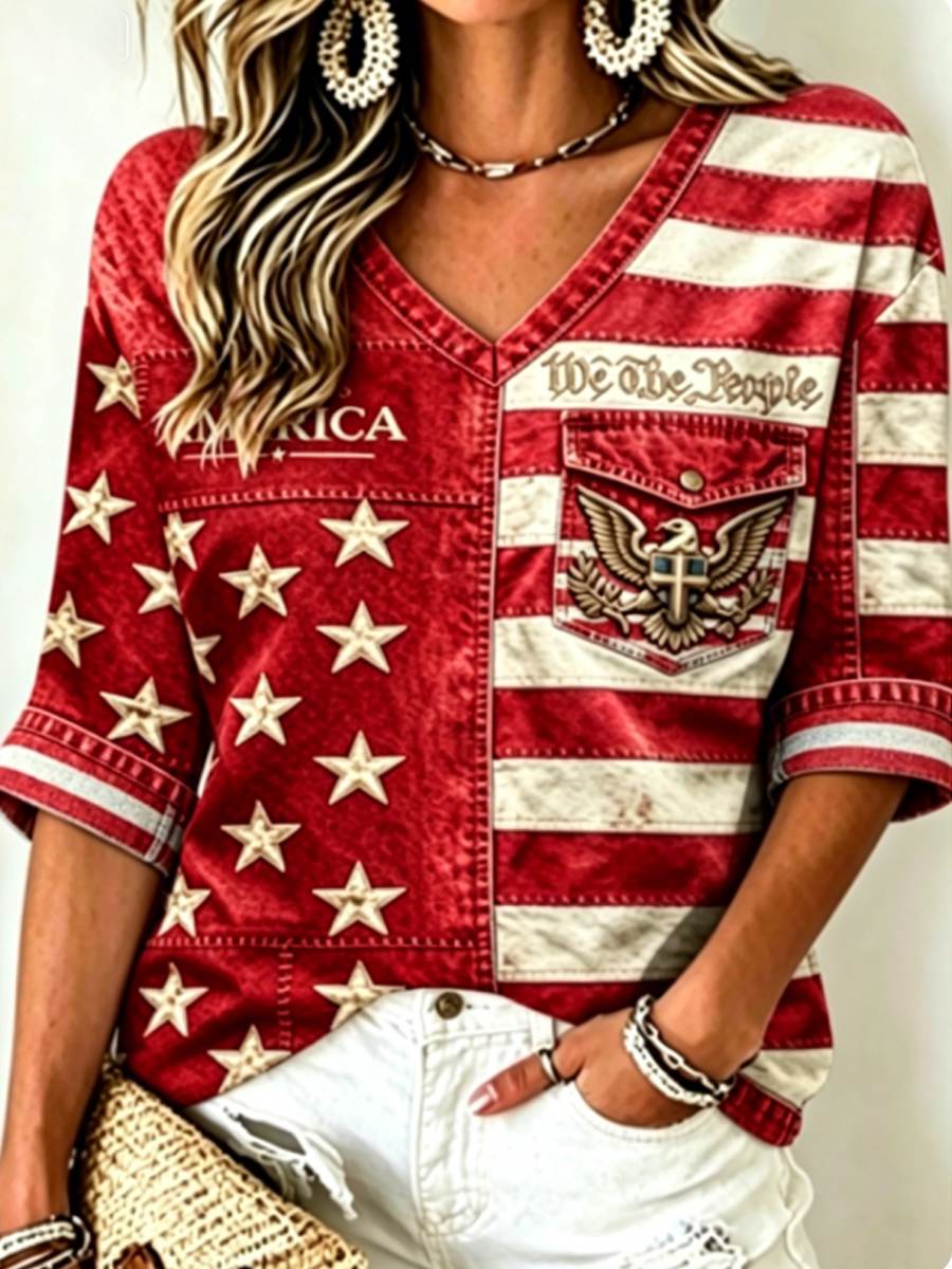 Women's 250Th Anniversary National Faith Print Shirt