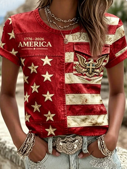 Women's 250Th Anniversary National Faith Print Shirt