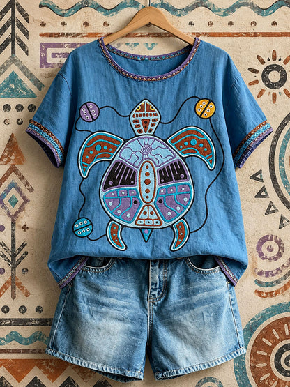 Women's Native Turtle Art Tops