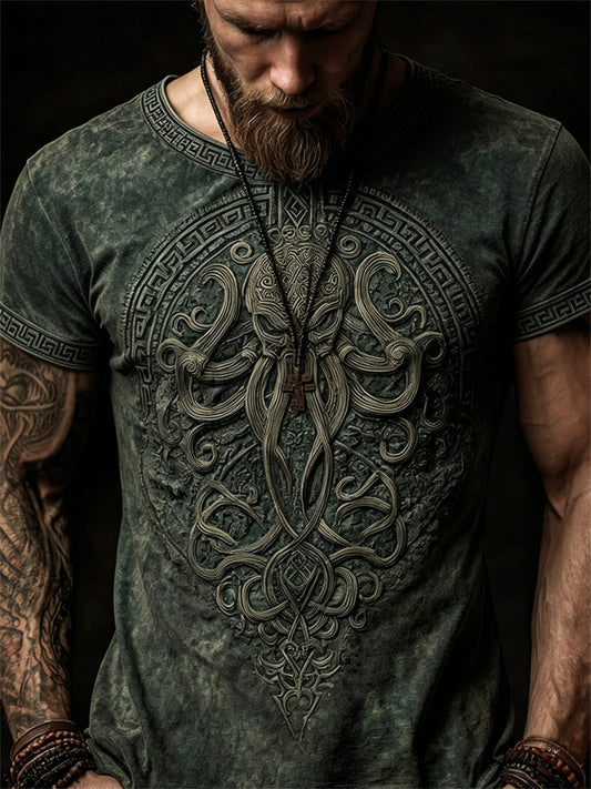 Men's Vintage Cthulu Great Old One Print short sleeves t-shirt
