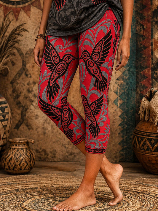 Women's Native Hummingbird Art Leggings