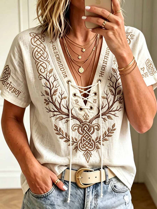 Women's Fashion Viking Print T-Shirt