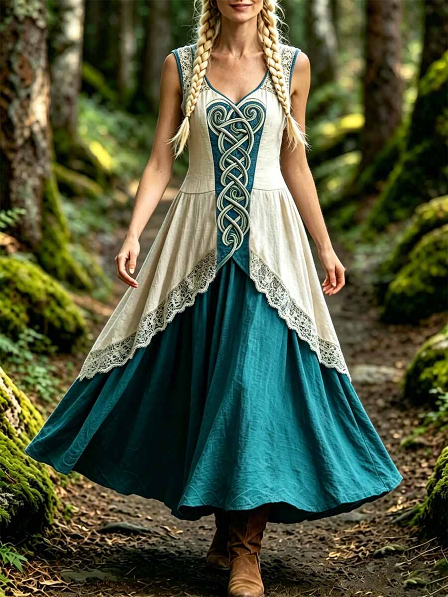 Women's Fashion Viking Celtic Knot Print Dress