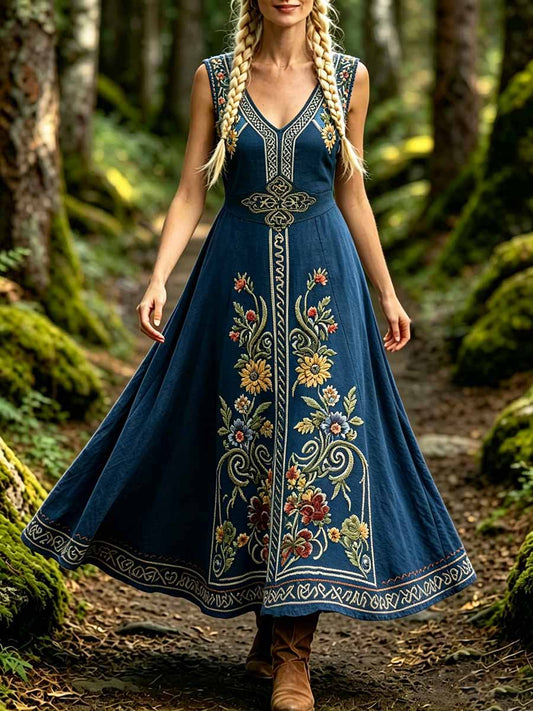 Women's Fashion Viking Celtic Knot Print Dress