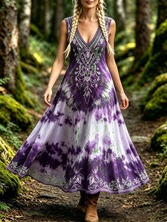 Women's Fashion Viking Totem Print Dress
