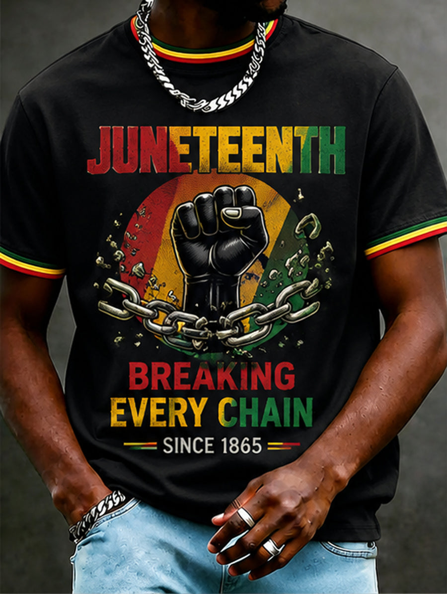 Men's Juneteenth Breaking Every Chain Since 1865 Print Tee