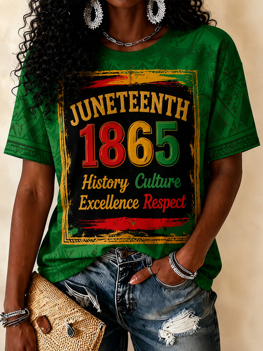 Women's Juneteenth Print Casual Tee