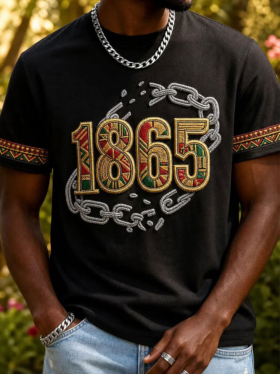 Men's Juneteenth Print Casual T-Shirt