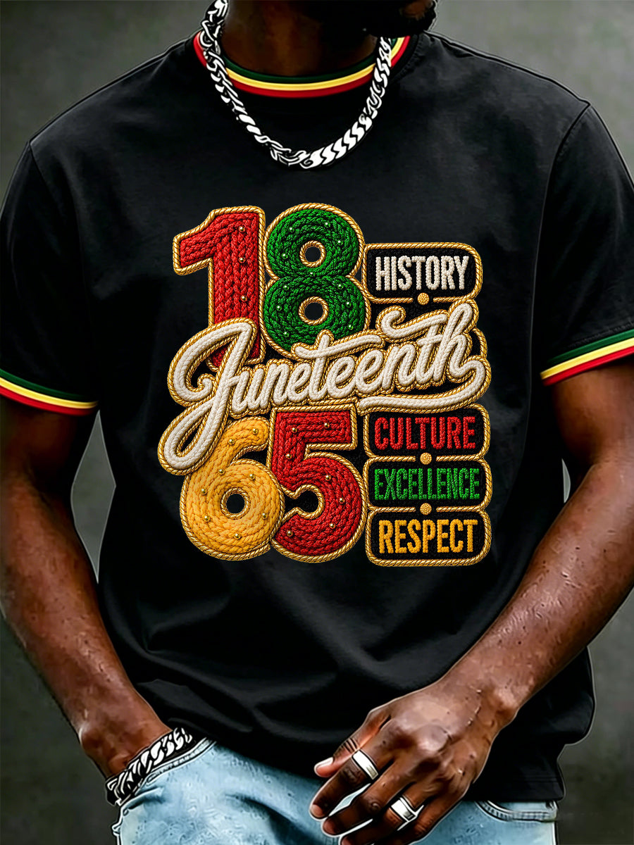 Men's Juneteenth 1865 Print Casual Tee