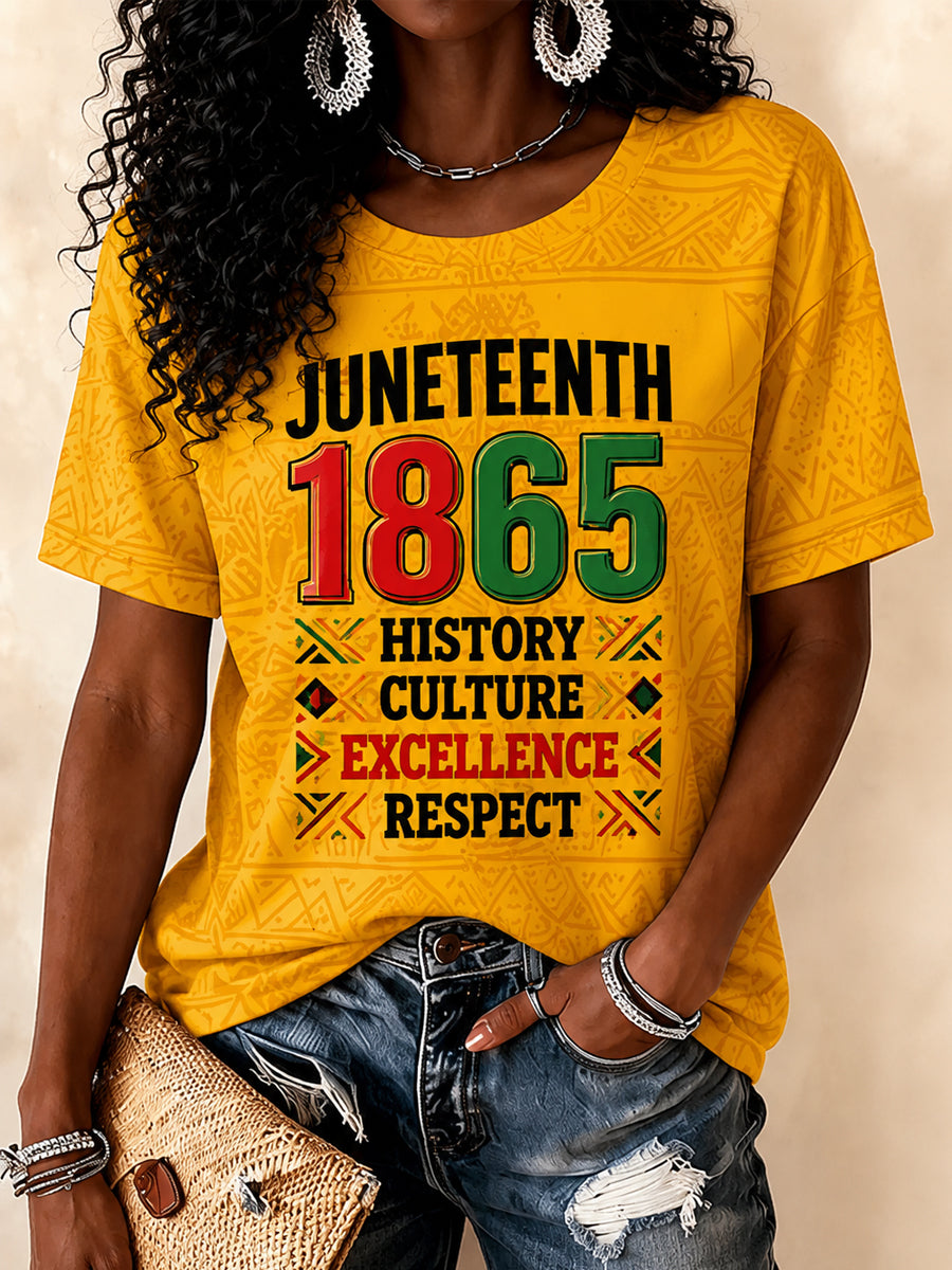 Women's Juneteenth Print Casual Tee